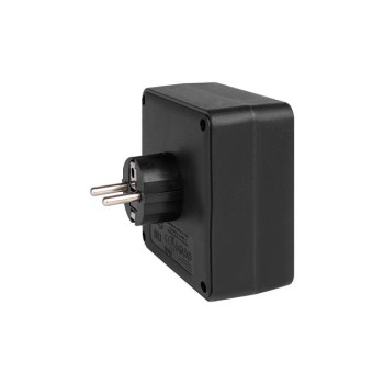 Dublu stecher – 2 prize Schuko si USB negru