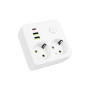 Dublu stecher – 2 prize Schuko si USB Alb