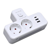 Dublu stecher QC3.0 PD 20W cu lumina de veghe si protectie