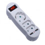 Triplu stecher 2 + 1 si doua porturi USB cu intrerupator LED