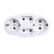 Cvadruplu stecher schuko 2 Euro + 2 schuko 16A 250V