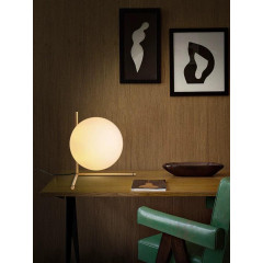 Veioza aurie eleganta din metal si sticla, 52 cm, 220V