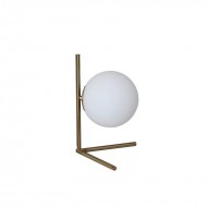 Veioza aurie eleganta din metal si sticla, 52 cm, 220V