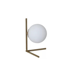 Veioza aurie eleganta din metal si sticla, 52 cm, 220V
