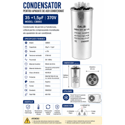 Condensator aparat aer conditionat 35+1.5uF CBB65