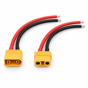 Set conectori XT90 mama-tata cu cablu 20cm, 14AWG, rosu-negru