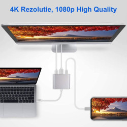 Adaptor USB-C la HDMI 4K cu USB 3.0 si PD 100W