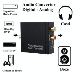 Convertor Audio Digital Analog cu Jack 3.5mm si RCA