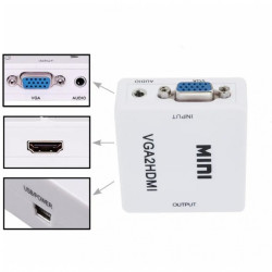 Adaptor VGA HDMI mini 1080P cu audio Plug and Play