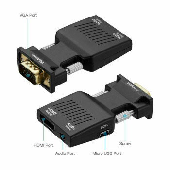 Adaptor VGA HDMI cu audio 1080P pentru PC si laptop