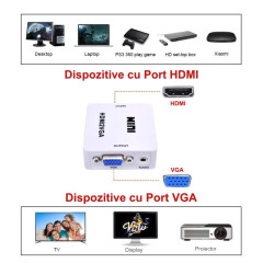 Convertor HDMI VGA 1080P cu Audio HDV-630