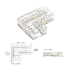 Conector colt banda led COB 90 grade pentru benzi 8mm