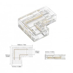 Conector colt banda led COB 90 grade pentru benzi 8mm