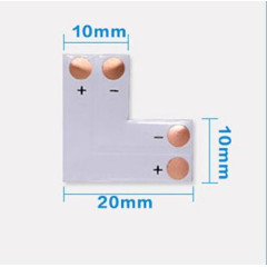 Conector colt banda led – pentru benzi monocolore 10 mm 90°