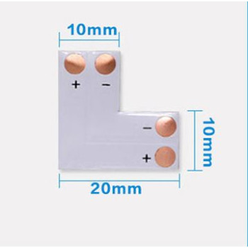 Conector colt banda led – pentru benzi monocolore 10 mm 90°
