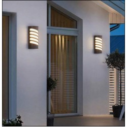 Aplica perete exterior 8W IP65 gri lumina alb cald