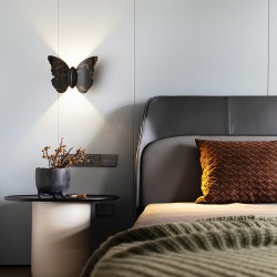 Aplica fluture negru auriu 6W IP65 lumina calda exterior