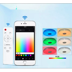 Plafoniera led RGB cu difuzor bluetooth si telecomanda 72w 50 cm