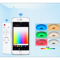 Plafoniera led RGB cu difuzor bluetooth si telecomanda 72w 50 cm