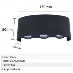 Aplica exterior LED 6W gri IP65 lumina calda pentru fatade