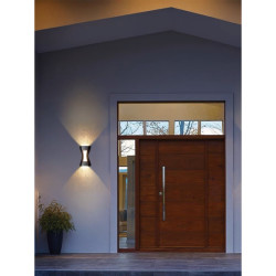 Aplica perete exterior 12W IP65 neagra alb cald 3000K
