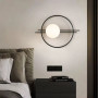 Aplica neagra glob sticla alba mata bec E27 maxim 60w