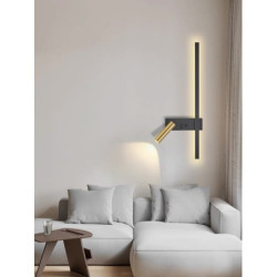 Aplica LED 50 cm neagra cu spot si backlight 23 wati