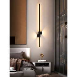 Aplica LED 80 cm neagra Moderna 28 wati cu alb rece cald sau neutru