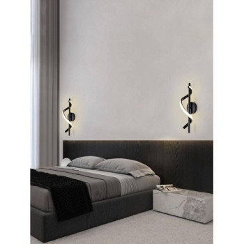Aplica LED perete 10 wati neagra cu 3 functii de lumina