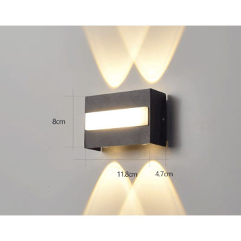 Aplica exterior LED 8W IP65 cu 5 surse lumina calda