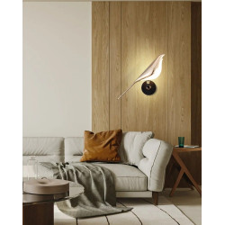  Aplica pasare LED aurie 800lm pentru perete decorativ