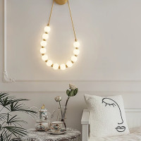 Aplica LED gold cu 10 globuri sticla