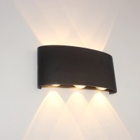 Aplica exterior LED 6W gri IP65 lumina calda pentru fatade
