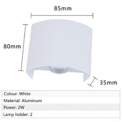 Aplica exterior LED 2W IP65 lumina calda pentru fatade