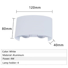 Aplica exterior LED 4W alba IP65 cu lumina calda 3000K