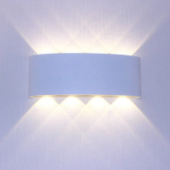 Aplica exterior LED 8W alba IP65 lumina calda pentru fatada