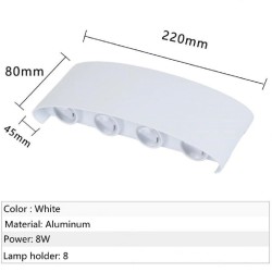 Aplica exterior LED 8W alba IP65 lumina calda pentru fatada