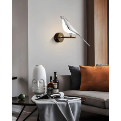 Aplica pasare LED argintie 800lm pentru perete interior