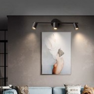 Aplica baie oglinda LED 45cm neagra, socluri GU10, fara becuri