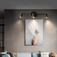 Aplica baie oglinda LED 45cm neagra, socluri GU10, fara becuri
