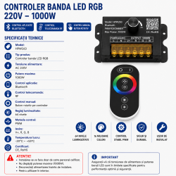 Controller banda led rgb 220v 1000W Bluetooth RF HPW263