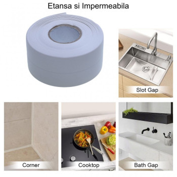 Banda izolatoare sanitara alba 3.8cm x 320cm etansare