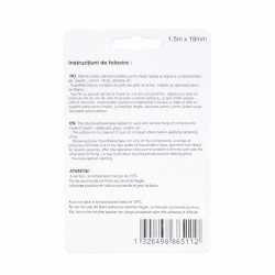 Banda dublu adeziva buretata 19mm x 1.5m, super adeziva, 2.1mm