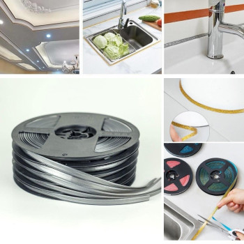Banda sanitara de etansare gri 8mm x 6m, silicon, dublu adeziv