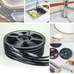 Banda sanitara de etansare neagra 8mm x 6m, silicon, dublu adeziv