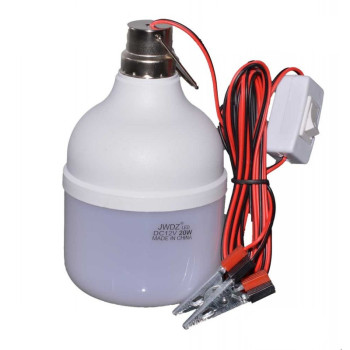 Bec 12V LED 20W cu clesti de prindere si intrerupator integrat