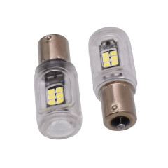 Bec ba15s auto semnalizare LED Canbus alb rece 12V, 2 bucati