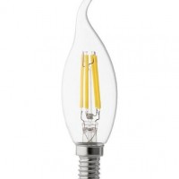 Bec lumanare LED E14 4x filament 2700K alb cald interior