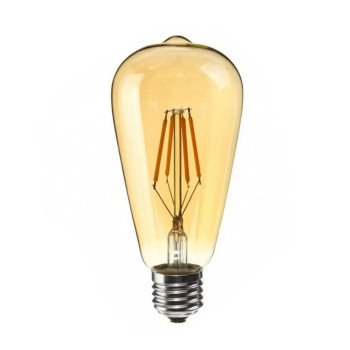 Bec led filament E27 ST64 6.5W 650lm alb cald 2200K