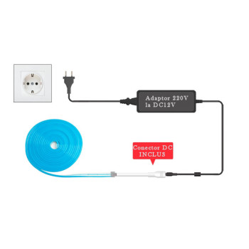 Kit Neon flex LED 12V rosu 5m IP65